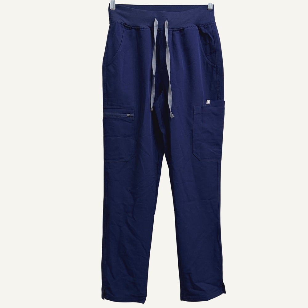 FIGS High Waisted Yola Scrub Pants Navy Womens Size Small S Nursing Uniform- NEW